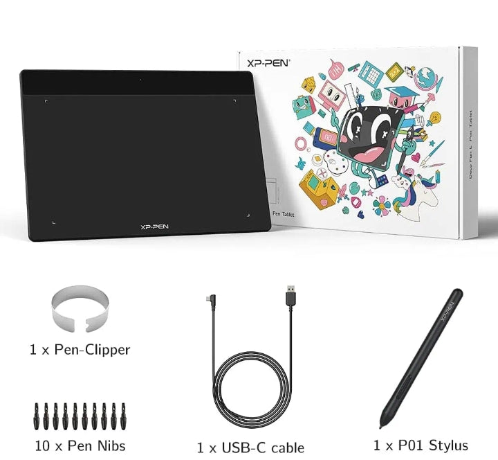 XPPen Deco Fun L Graphic Drawing Tablet 10x6 Inches - Black