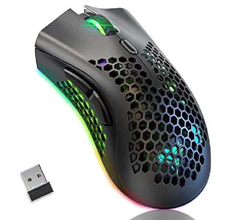 Bengoo KM-1 Rechargeable Wireless RGB Gaming Mouse Honeycomb Shell