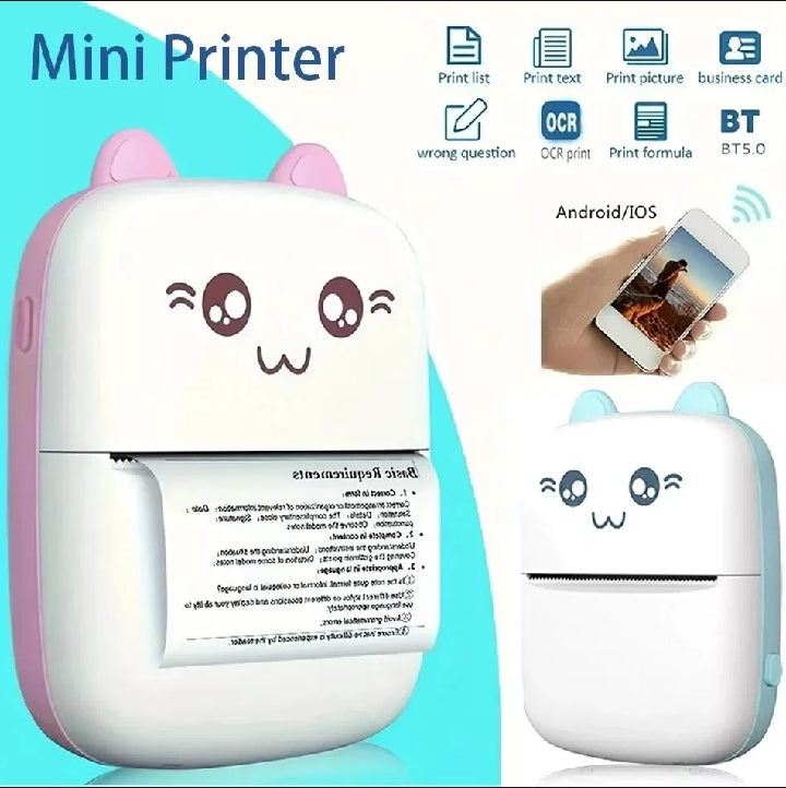 Mini Thermal Printer – Portable Bluetooth Printer for Mobile, Receipt & Sticker Printing