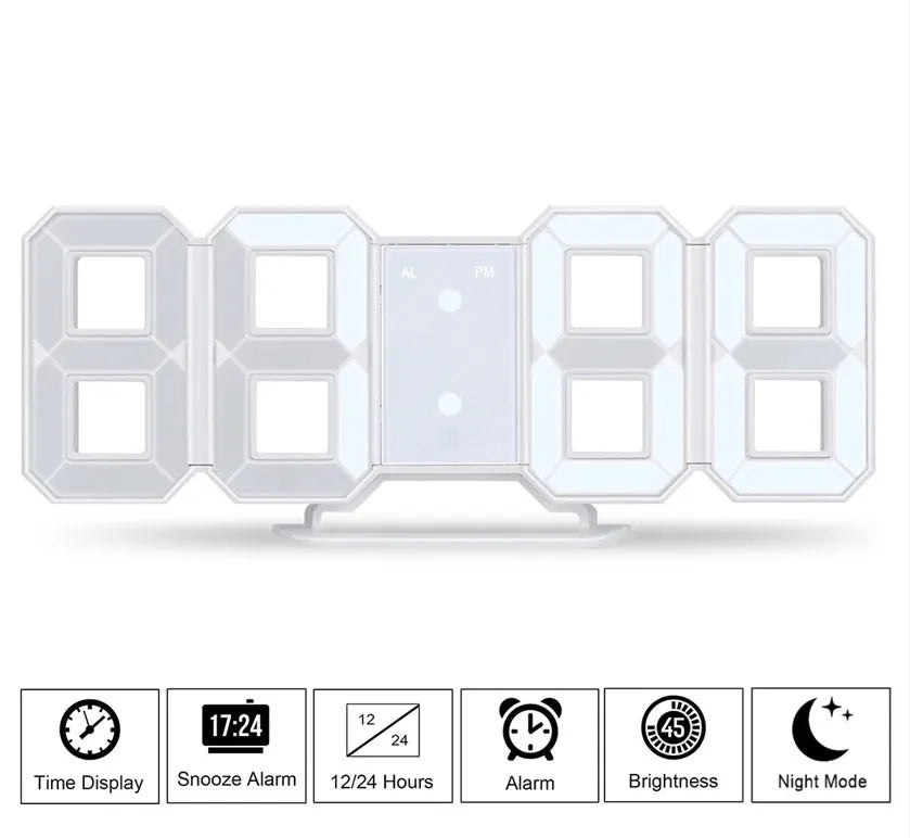 Digital LED Desktop Clock with Alarm and Temperature