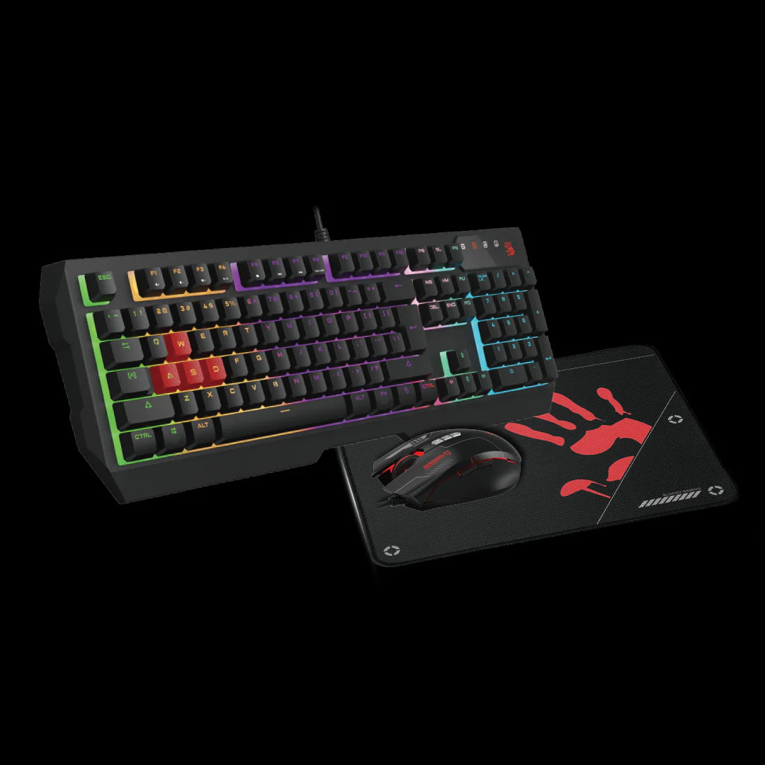 B1700 Neon Gaming Keyboard Mouse Mousepad Combo