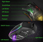 Bengoo KM-1 Rechargeable Wireless RGB Gaming Mouse Honeycomb Shell