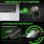 Bengoo KM-1 Rechargeable Wireless RGB Gaming Mouse Honeycomb Shell